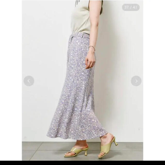 SNIDEL(スナイデル)のsnidel プリントナロースカート　ラベンダー レディースのスカート(ロングスカート)の商品写真