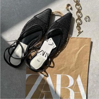 ザラ(ZARA)のZARA　フラットメッシュシューズ36(サンダル)