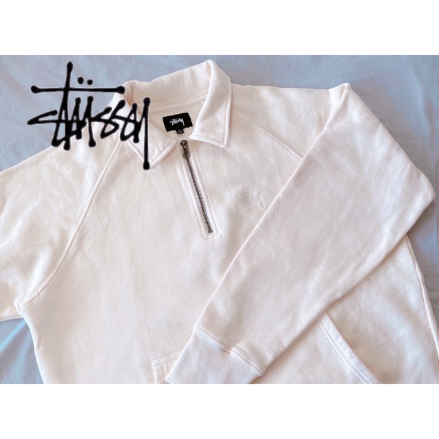 STUSSY ハーフジップ　黒　M