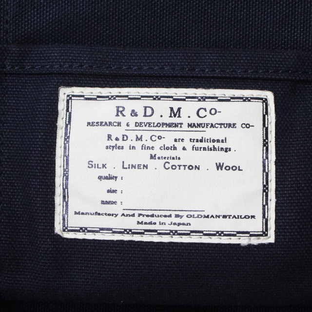 R&D.M.Co- オールドマンズテーラー キャンバストートバッグ S/ブラック【2400012979109】 7