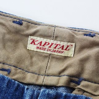 KAPITAL - KAPITAL キャピタル デニム タックワイドパンツ XS/ブルー