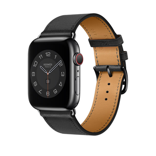Hermes(エルメス)のやとりやとり様用 Apple Watch Hermes 45 黒ストラップ メンズの時計(レザーベルト)の商品写真