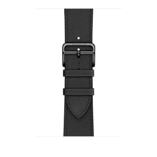 エルメス(Hermes)のやとりやとり様用 Apple Watch Hermes 45 黒ストラップ(レザーベルト)