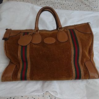 グッチ(Gucci)のGUCCI グッチ オールドグッチ ボストンバッグ  スエード ブラウン(ボストンバッグ)