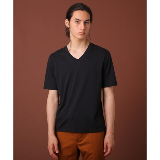 DRESSTERIOR(ドレステリア)のDRESSTERIOR 天竺オーガニックコットン VネックTシャツ ブラック メンズのトップス(Tシャツ/カットソー(半袖/袖なし))の商品写真