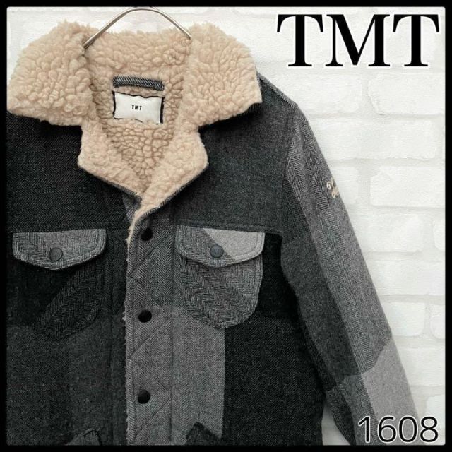 T.M.T / 裏ボアチェックジャケット グリーン Lサイズ