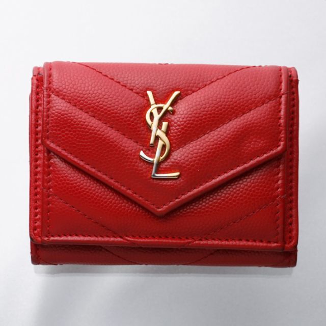 財布 K3048M サンローラン パリ YSL キルティング 本革 三つ折 ミニ 財布