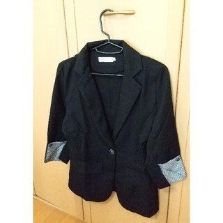 サマージャケット　レディース　黒　ブラック(スーツ)