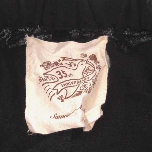 SM2(サマンサモスモス)のサマンサモスモス SM2 35周年 パンツ ペチパンツ 裾フリル F 綿麻 黒 レディースのパンツ(その他)の商品写真