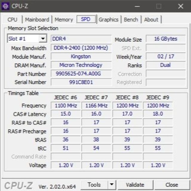 Kingston 32GB (16GBx2) DDR4-2400 (402 スマホ/家電/カメラのPC/タブレット(PCパーツ)の商品写真