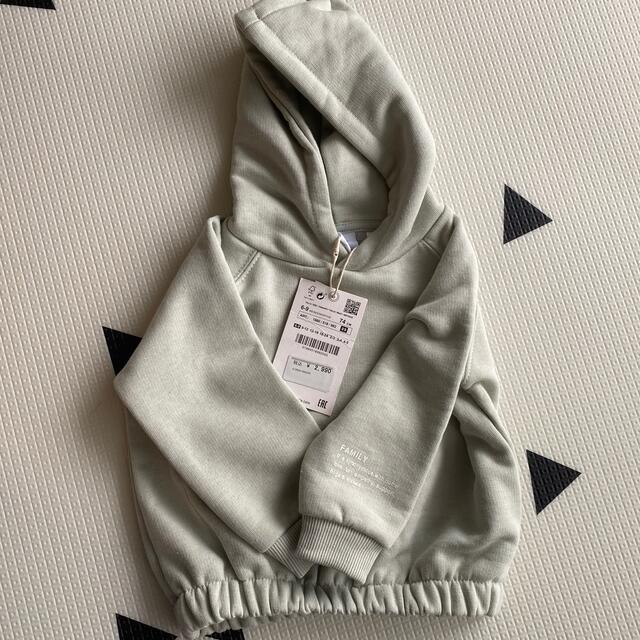 ZARA KIDS(ザラキッズ)のzaraベビー　フード付きスウェット値下げ キッズ/ベビー/マタニティのベビー服(~85cm)(トレーナー)の商品写真