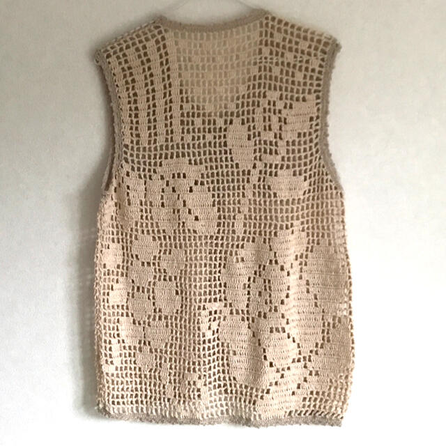 ベスト 前開き かぎ針編み ハンドメイド