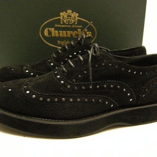 素晴らしい品質 Church's サイズ37.5◇新品◇CHURCH'S レディース黒 ウイングチップシューズ ローファー+革靴 