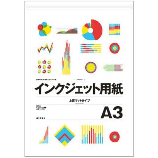 カラーインクジェットペーパーマット紙 片面A3 1000枚（100枚入×10袋）(オフィス用品一般)