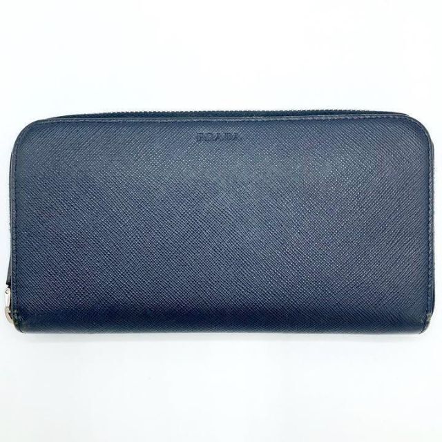 PRADA(プラダ)の⭐️良品⭐️プラダ サフィアーノ ラウンドファスナー 長財布 ネイビー レディースのファッション小物(財布)の商品写真