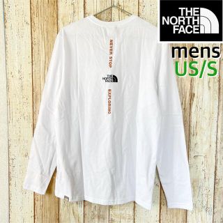 ザノースフェイス(THE NORTH FACE)の【海外限定】TNF メンズ　ロンT ホワイト  US/S　日本サイズM(Tシャツ/カットソー(七分/長袖))