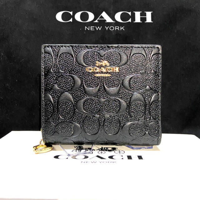 新しいコレクション coach本革 二つ折財布 メンズ レディス エンボス