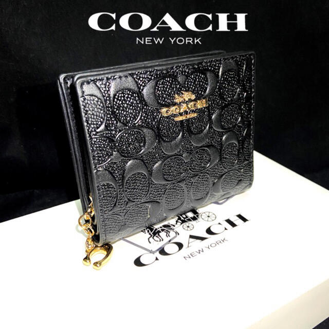 新しいコレクション coach本革 二つ折財布 メンズ レディス エンボス