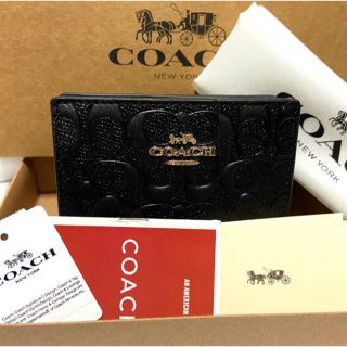 最終値下げ❗️新作 コーチ 財布 エンボスドシグネチャーメンズレディス☆贈り物にも