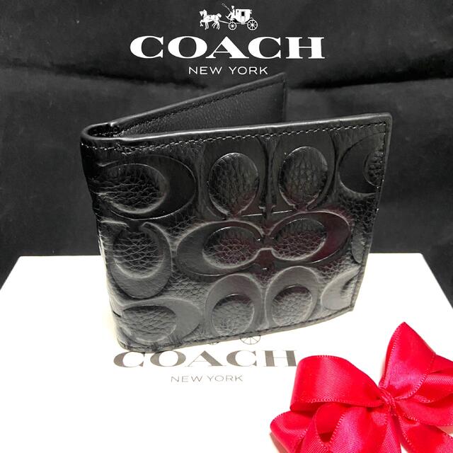 COACH(コーチ)の贈り物にも☆コーチ ミニマル 財布 本革シグネチャー 希少品レア メンズのファッション小物(折り財布)の商品写真