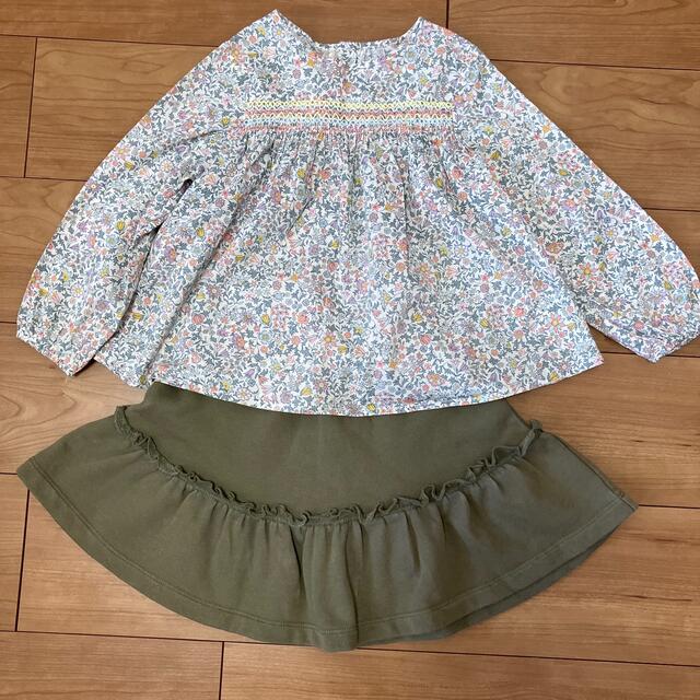 SHIPS KIDS(シップスキッズ)のシップス　リバティ ブラウスとスカートのセット キッズ/ベビー/マタニティのキッズ服女の子用(90cm~)(ブラウス)の商品写真