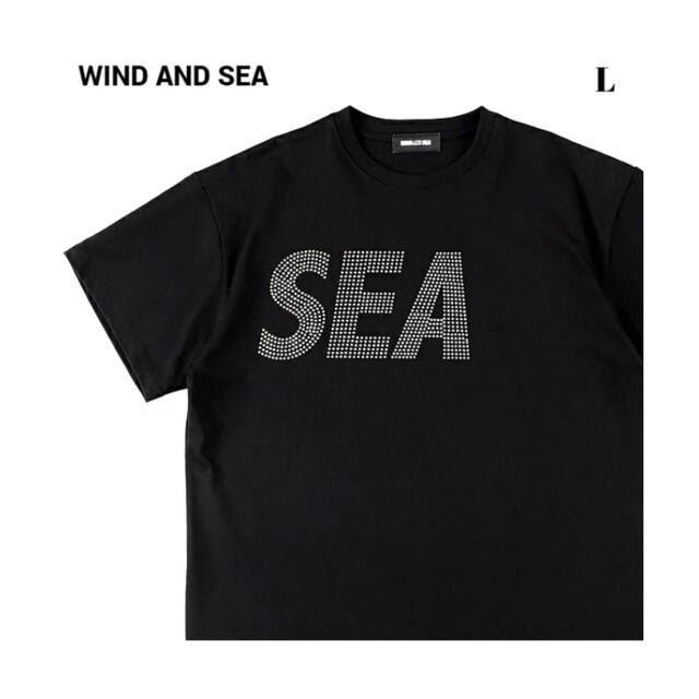 BlackサイズWIND AND SEA SEA ラインストーンTシャツ