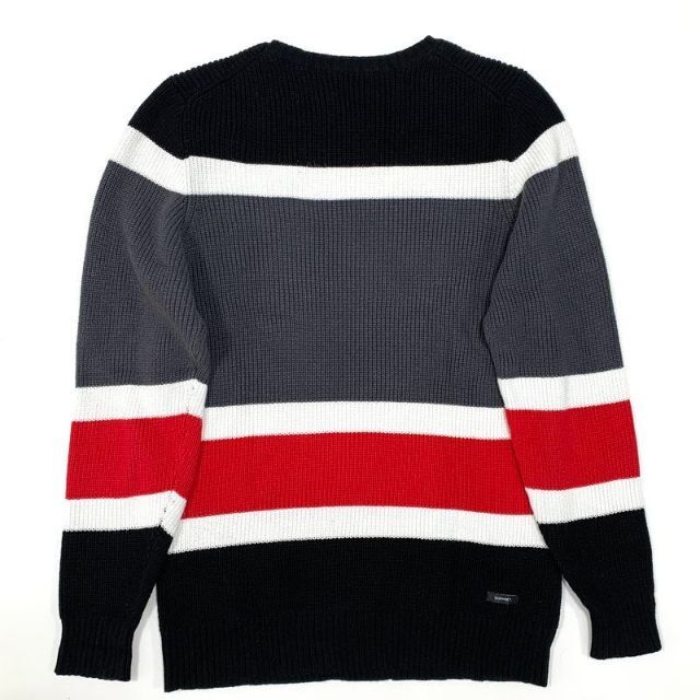 SOPHNET. BOLD BORDER RIB CREW NECK KNIT