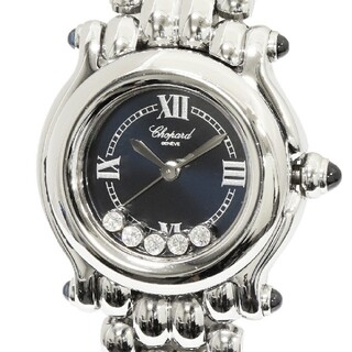 ショパール(Chopard)のショパールハッピースポーツ  5ダイアモンド  サファイア  腕時計(腕時計)