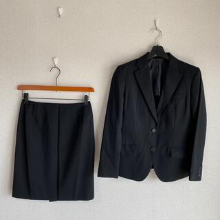 アオキ(AOKI)のレミュー スカートスーツ  M W62 黒 就活 3点セット DMW 春秋 OL(スーツ)