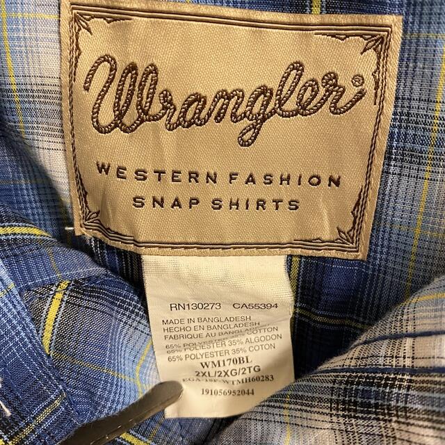 Wrangler(ラングラー)の90s 古着 ラングラー 長袖シャツ チェック柄 オーバーサイズ 2XL  メンズのトップス(シャツ)の商品写真