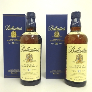 バリー(Bally)の未開封★Ballantine's【バランタイン】 21年 ベリーオールド 2本セット 700ml 箱付【中古】(ウイスキー)