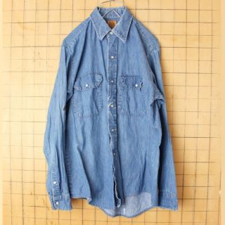 ラングラー(Wrangler)の70s USA製 BIGBENデニムワークシャツブルー Mラングラー aw113(シャツ)