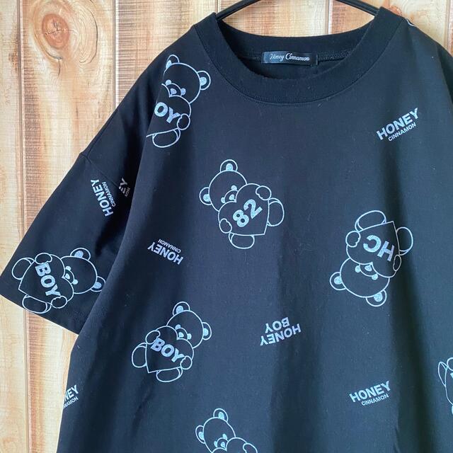 Honey Cinnamon(ハニーシナモン)のハニーシナモン Tシャツ サイズF 黒 honey cinnamon bear レディースのトップス(Tシャツ(半袖/袖なし))の商品写真