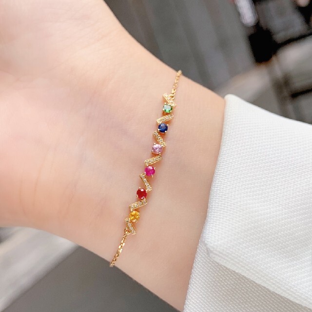 新品本物】 ファンシーカラーサファイアブレスレットk18 agapeeurope.org