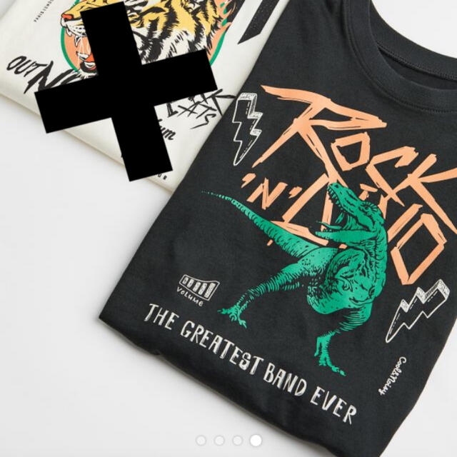 H&M(エイチアンドエム)のH&M 恐竜長袖Tシャツ キッズ/ベビー/マタニティのキッズ服男の子用(90cm~)(Tシャツ/カットソー)の商品写真