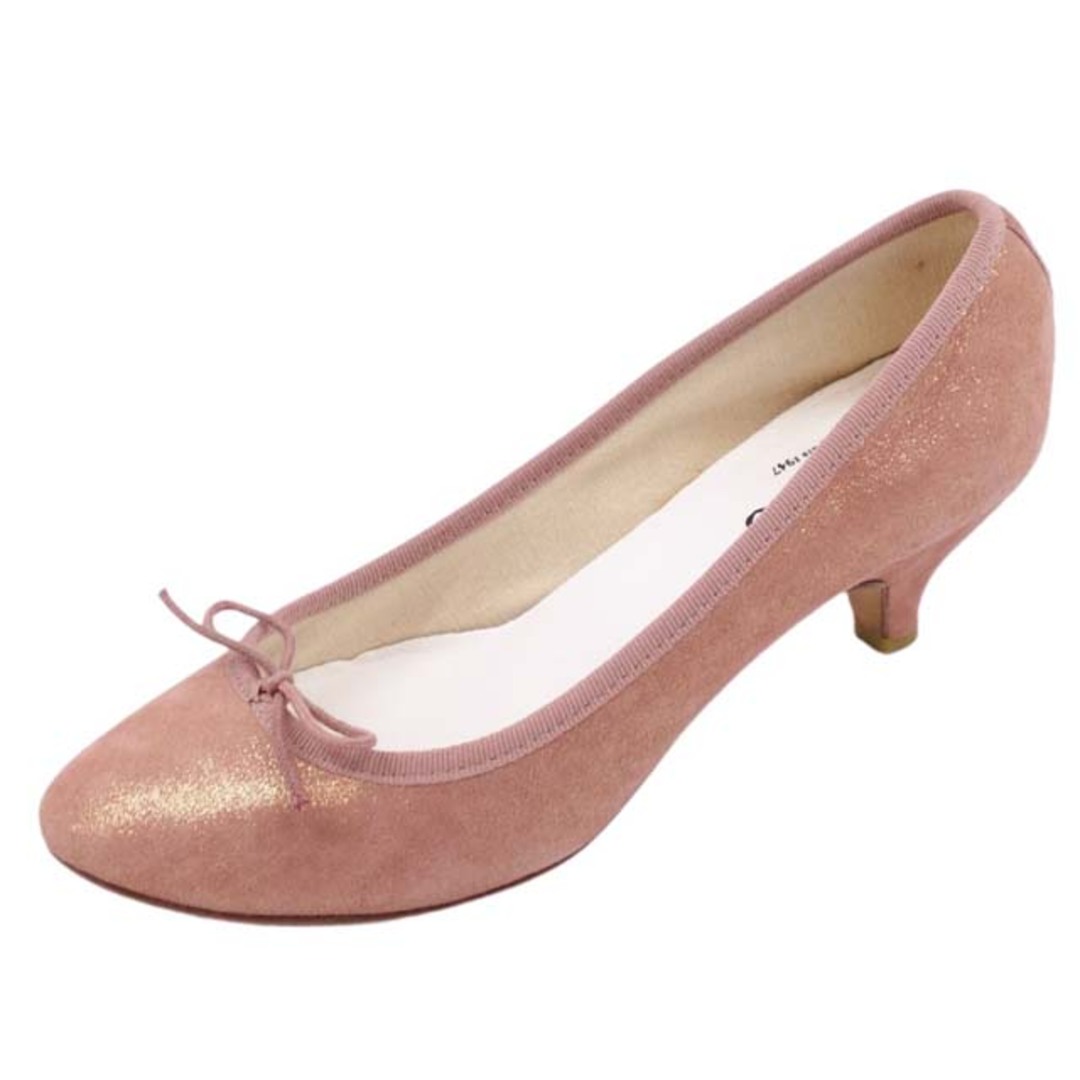 repetto(レペット)のレペット パンプス スウェード ラメ リボン シューズ 37.5 ピンク レディースの靴/シューズ(ハイヒール/パンプス)の商品写真