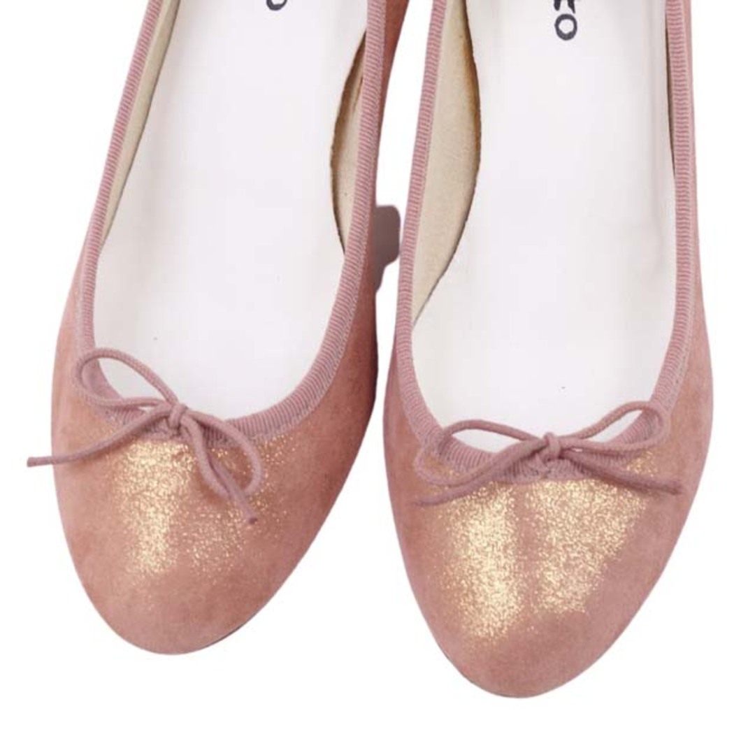 repetto(レペット)のレペット パンプス スウェード ラメ リボン シューズ 37.5 ピンク レディースの靴/シューズ(ハイヒール/パンプス)の商品写真