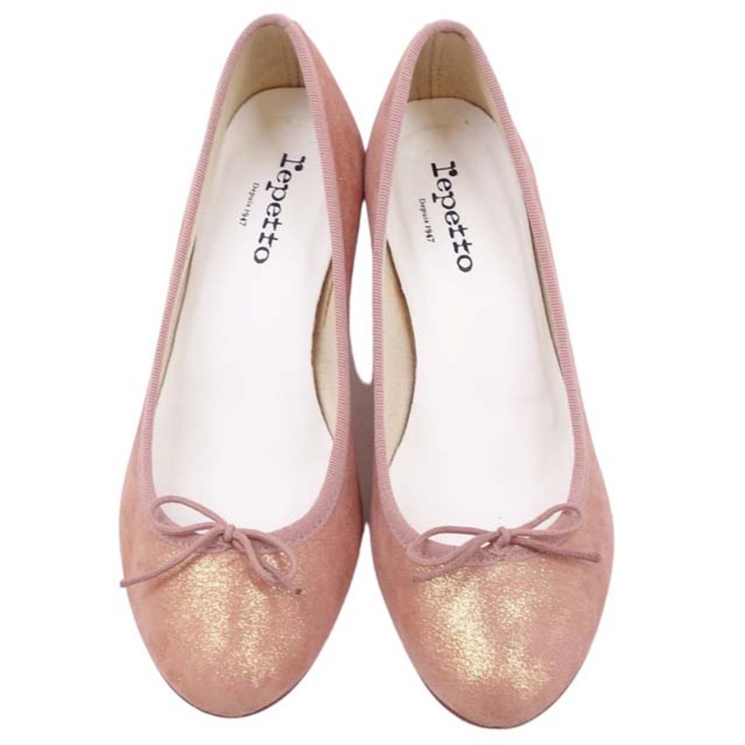 repetto(レペット)のレペット パンプス スウェード ラメ リボン シューズ 37.5 ピンク レディースの靴/シューズ(ハイヒール/パンプス)の商品写真