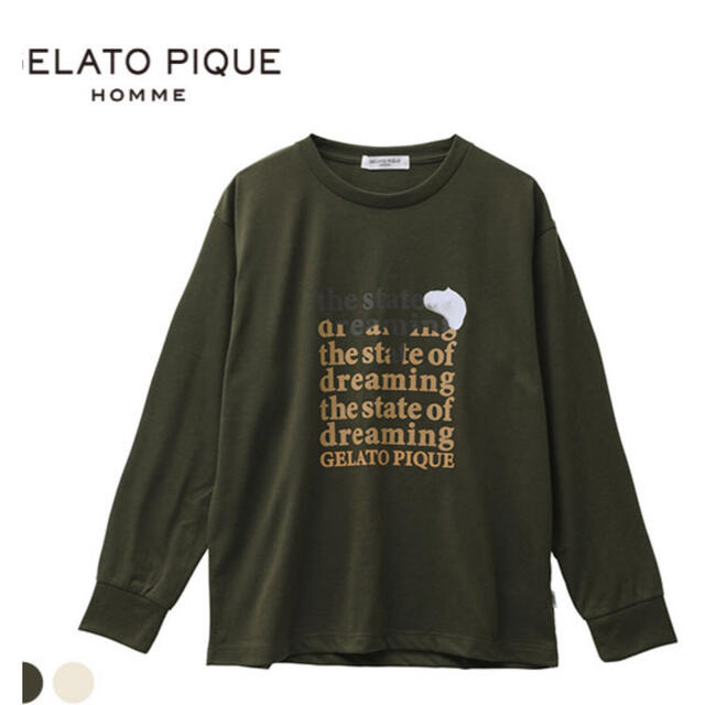 gelato pique(ジェラートピケ)のジェラートピケ　オム　スイーツロゴプルーオーバー メンズのトップス(Tシャツ/カットソー(七分/長袖))の商品写真