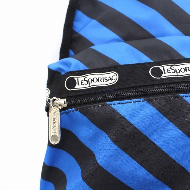 LeSportsac(レスポートサック)のレスポートサック リュックサック バックパック デイパック ストライプ 青 黒 レディースのバッグ(リュック/バックパック)の商品写真