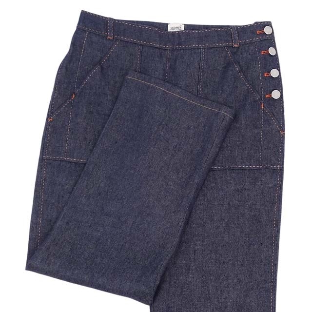 HERMES - エルメス デニムパンツ ゴルチエ期 セリエボタン HERMES - エルメス デニムパンツ ゴルチエ期 セリエボタン