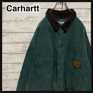 カーハート(carhartt)の【希少2XLサイズ】カーハート☆ワンポイントロゴ襟コーデュロイダックカバーオール(ブルゾン)