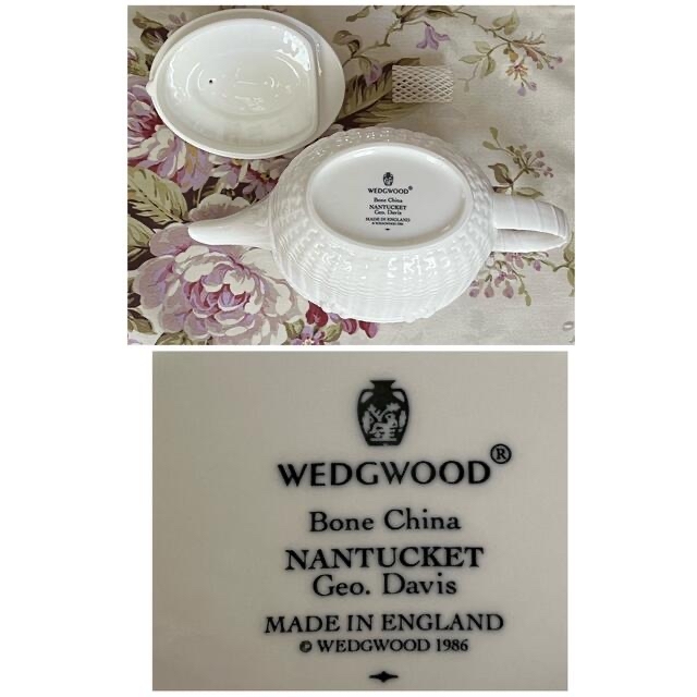 WEDGWOOD(ウェッジウッド)の【黒壺美品】英国製　ウェッジウッド★ナンタケット★ティーポット インテリア/住まい/日用品のキッチン/食器(食器)の商品写真