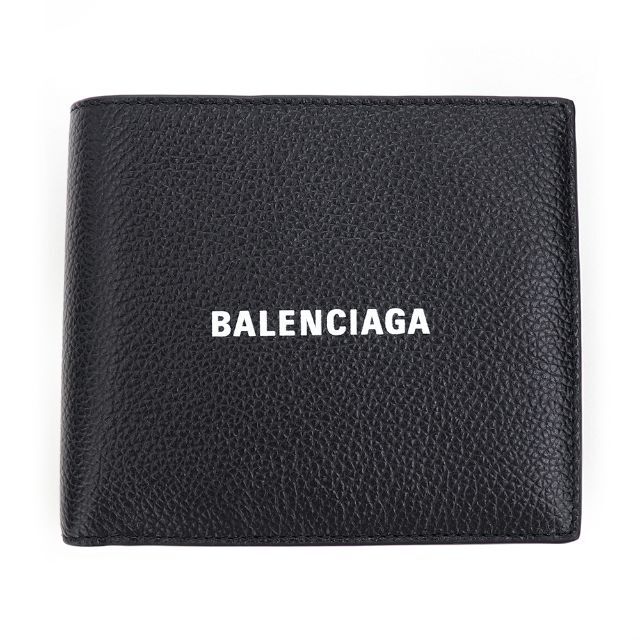 バレンシアガ 財布 二つ折り ブラック 黒色 ロゴ 小銭入れ カード