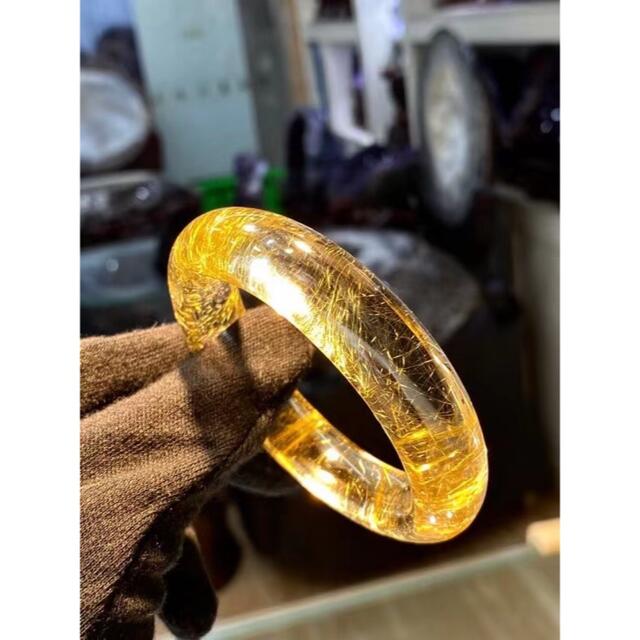 ⭐︎【天然】ゴールド タイチンルチルクォーツ バングル 60mm