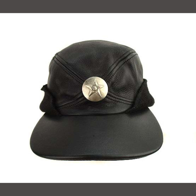 NEW YORK HAT(ニューヨークハット)のニューヨークハット レザー ニット 切替 キャップ 帽子 スターコンチョ メンズの帽子(その他)の商品写真