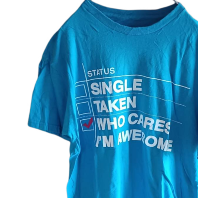 US輸入古着　プリントTシャツ　ライトブルー メンズのトップス(Tシャツ/カットソー(半袖/袖なし))の商品写真