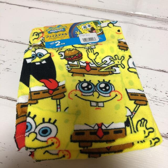 SALE】 新品 スポンジボブ フェイスタオル 1.スポンジボブ ハンドタオル アメコミ柄