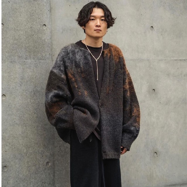 amachi.Rainy Pattern Knit Cardigan メンズのトップス(カーディガン)の商品写真