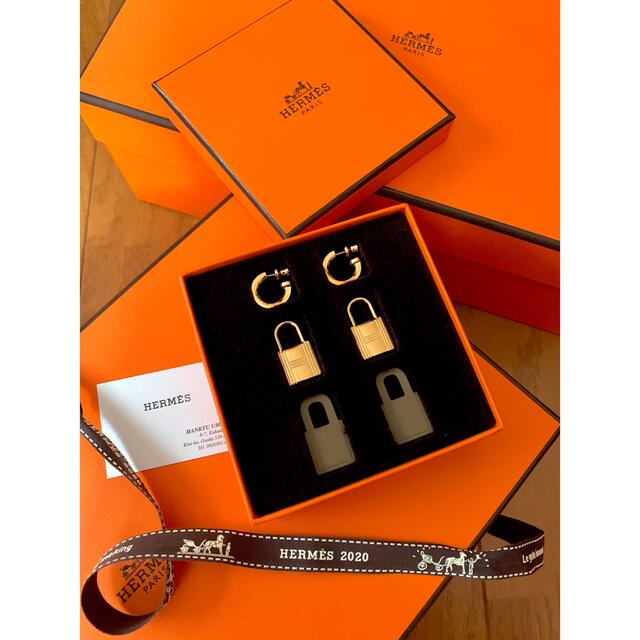 ☆大人気商品☆ Hermes ゴールド金具 エトゥープ ピアス オーケリー